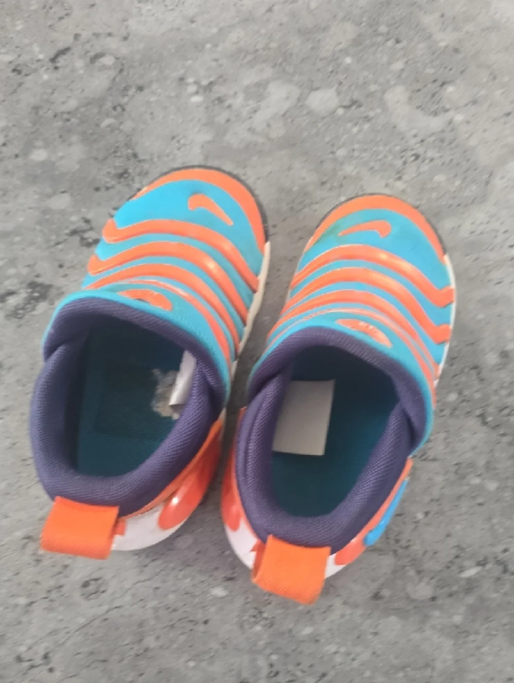 Nike Kids Slip-On Sneakers in Bright Blue and Orange - Picture 3 of 9